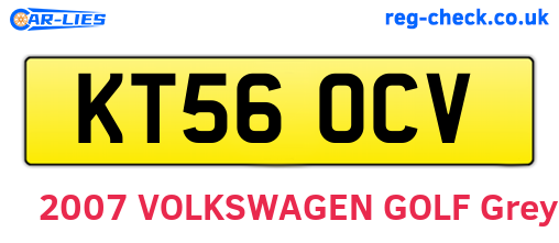 KT56OCV are the vehicle registration plates.