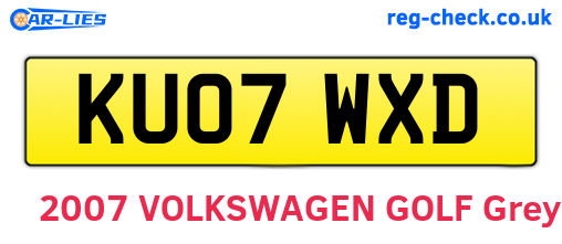 KU07WXD are the vehicle registration plates.