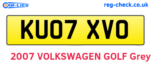 KU07XVO are the vehicle registration plates.