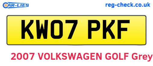 KW07PKF are the vehicle registration plates.
