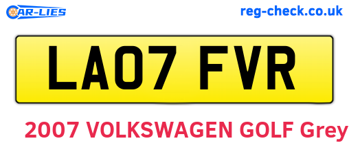 LA07FVR are the vehicle registration plates.