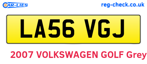 LA56VGJ are the vehicle registration plates.