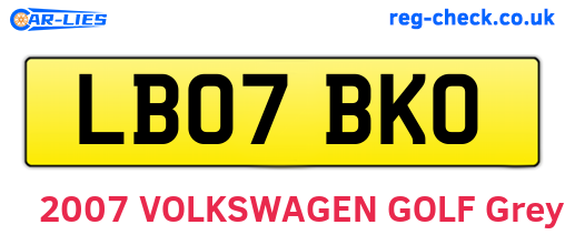 LB07BKO are the vehicle registration plates.