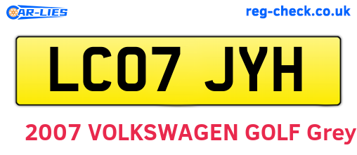 LC07JYH are the vehicle registration plates.