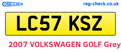 LC57KSZ are the vehicle registration plates.