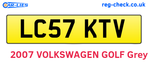 LC57KTV are the vehicle registration plates.