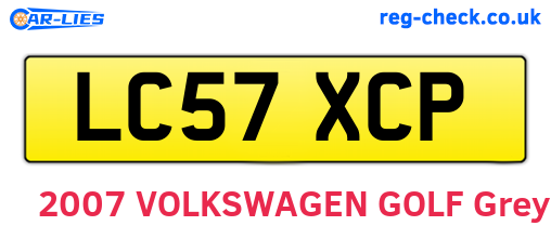 LC57XCP are the vehicle registration plates.