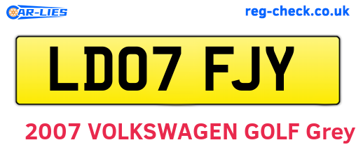 LD07FJY are the vehicle registration plates.