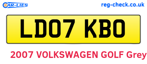 LD07KBO are the vehicle registration plates.