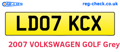 LD07KCX are the vehicle registration plates.