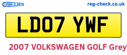 LD07YWF are the vehicle registration plates.