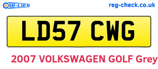 LD57CWG are the vehicle registration plates.