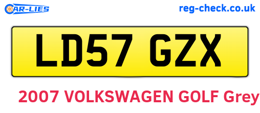 LD57GZX are the vehicle registration plates.