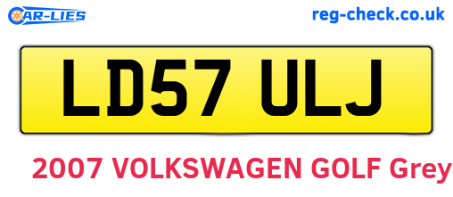 LD57ULJ are the vehicle registration plates.