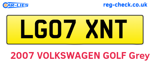 LG07XNT are the vehicle registration plates.