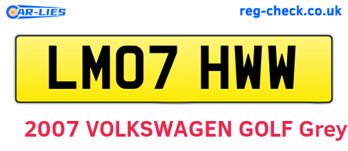 LM07HWW are the vehicle registration plates.