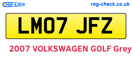 LM07JFZ are the vehicle registration plates.