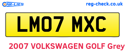 LM07MXC are the vehicle registration plates.