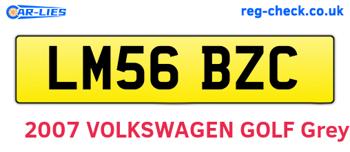 LM56BZC are the vehicle registration plates.