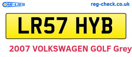 LR57HYB are the vehicle registration plates.