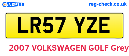 LR57YZE are the vehicle registration plates.