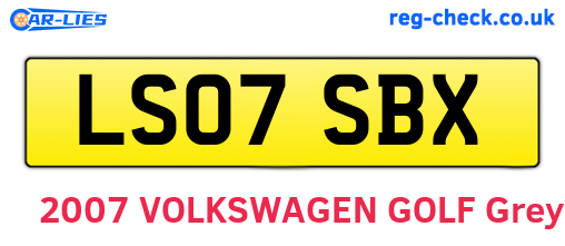LS07SBX are the vehicle registration plates.