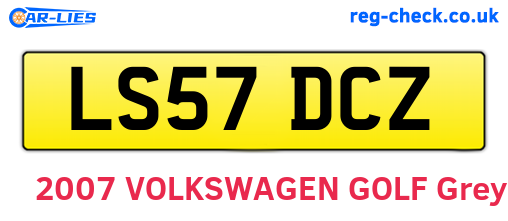 LS57DCZ are the vehicle registration plates.
