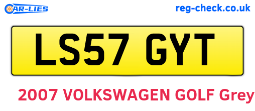 LS57GYT are the vehicle registration plates.