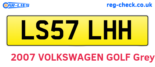 LS57LHH are the vehicle registration plates.