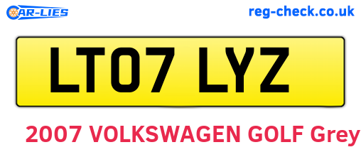 LT07LYZ are the vehicle registration plates.