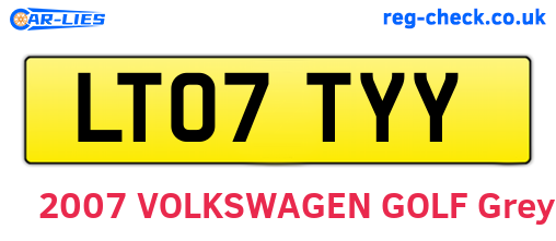 LT07TYY are the vehicle registration plates.