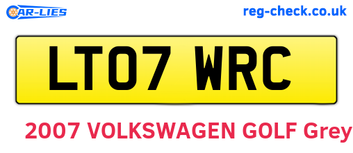 LT07WRC are the vehicle registration plates.