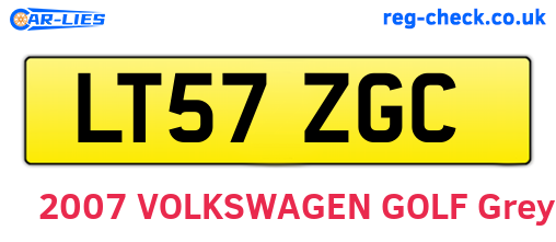 LT57ZGC are the vehicle registration plates.