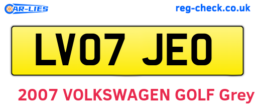 LV07JEO are the vehicle registration plates.