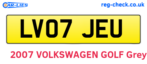 LV07JEU are the vehicle registration plates.
