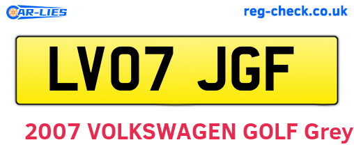 LV07JGF are the vehicle registration plates.