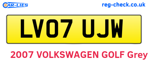LV07UJW are the vehicle registration plates.