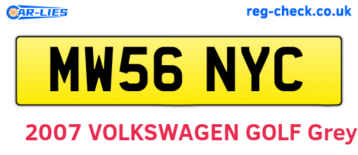 MW56NYC are the vehicle registration plates.