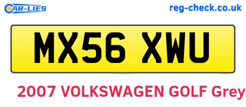 MX56XWU are the vehicle registration plates.