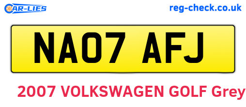 NA07AFJ are the vehicle registration plates.