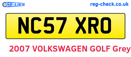 NC57XRO are the vehicle registration plates.