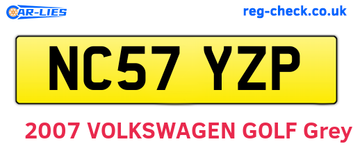 NC57YZP are the vehicle registration plates.