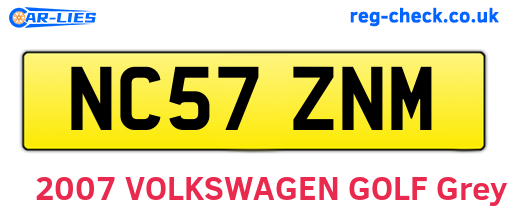 NC57ZNM are the vehicle registration plates.