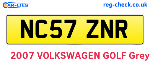NC57ZNR are the vehicle registration plates.