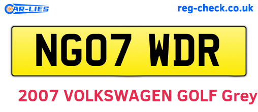 NG07WDR are the vehicle registration plates.