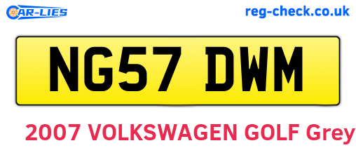 NG57DWM are the vehicle registration plates.