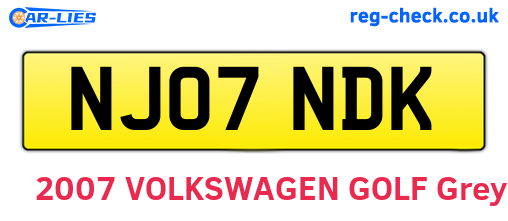 NJ07NDK are the vehicle registration plates.