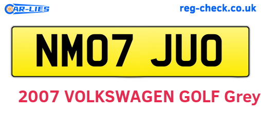 NM07JUO are the vehicle registration plates.