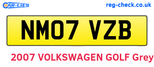 NM07VZB are the vehicle registration plates.