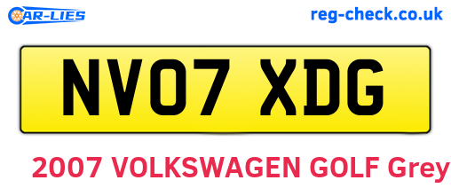 NV07XDG are the vehicle registration plates.